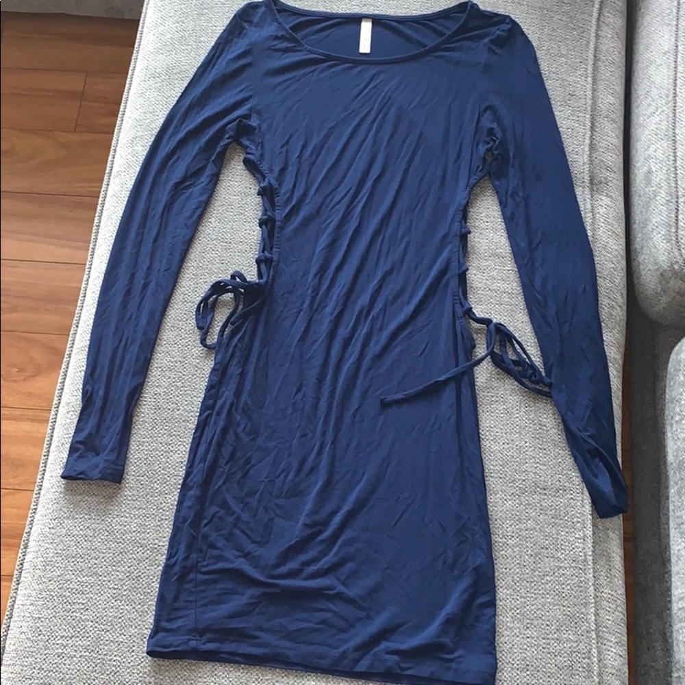 Navy cut out dress